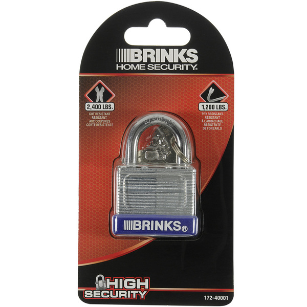 Brinks Keyed Different Padlock, Laminated Steel, 40mm, High Security 172-40001